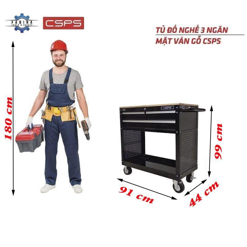 Tủ dụng cụ 3 ngăn giải pháp lưu trữ cho xưởng có không gian hạn chế