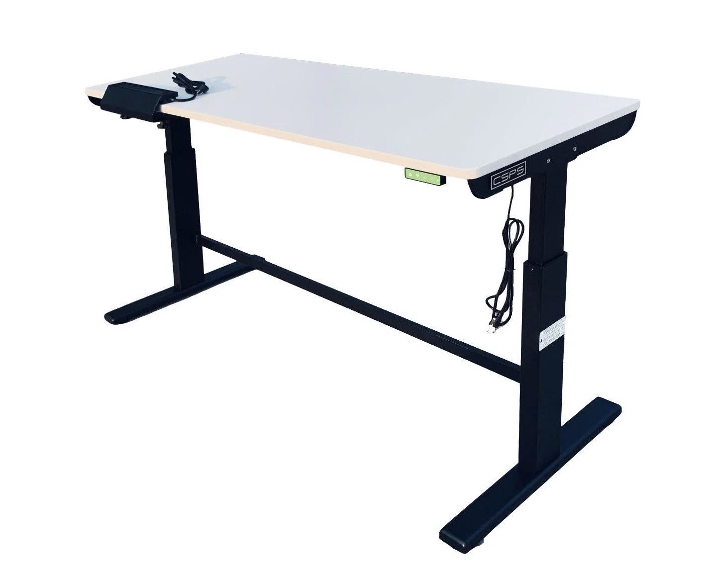 Electric table height adjustable 168cm, white legs