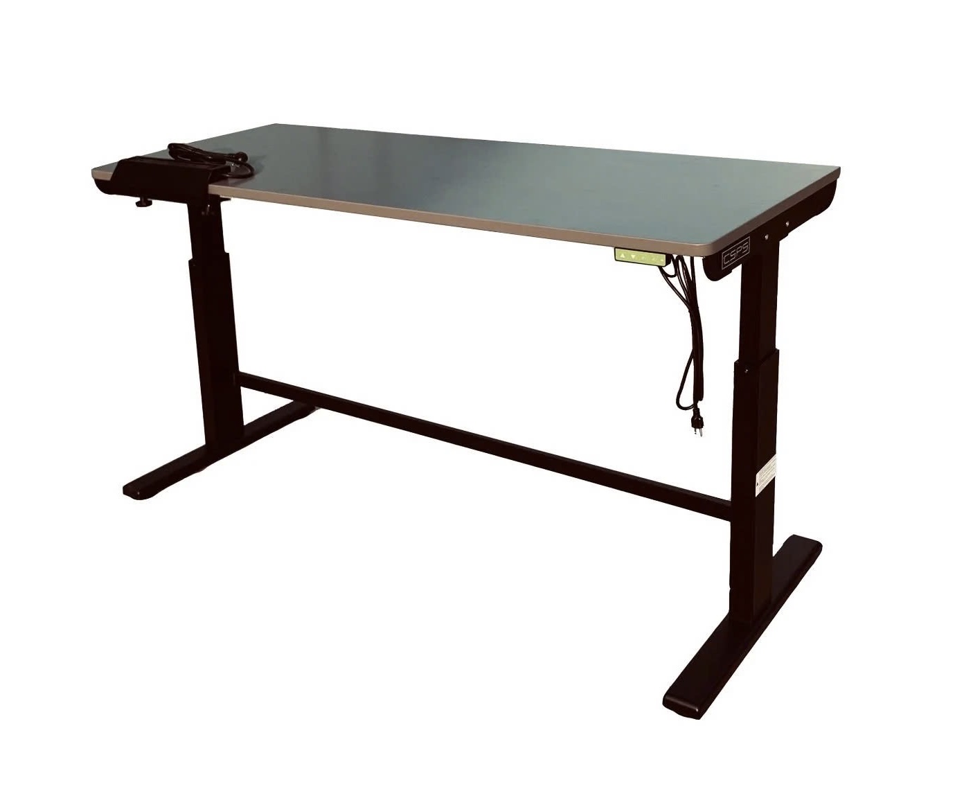 Electric table height adjustable 168cm, white legs