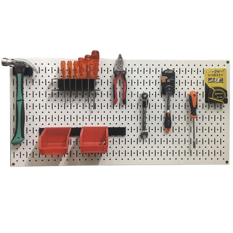 Tấm lưới pegboard 120cm x 60cm màu trắng kèm phụ kiện treo FABINA