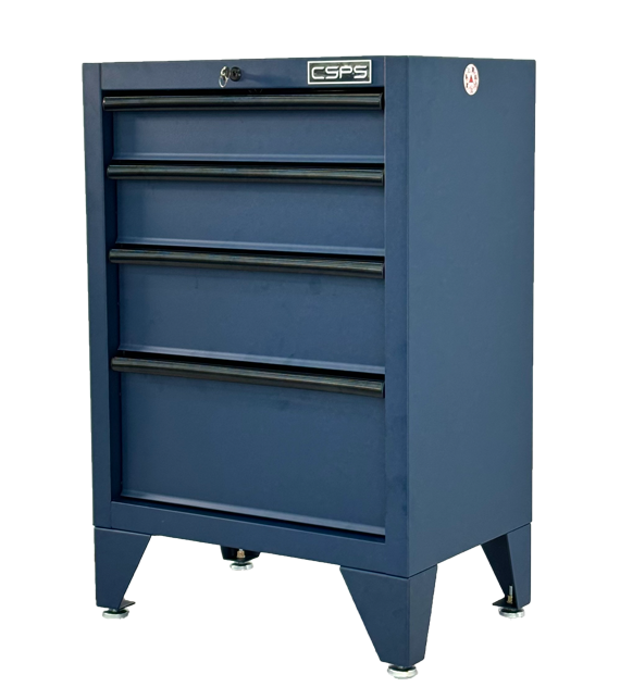 Tủ dụng cụ CSPS 61cm – 04 hộc kéo màu xanh dương kèm chân tủ