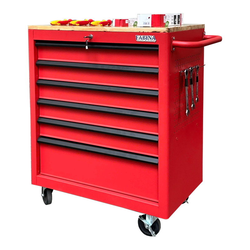 Tủ dụng cụ 6 hộc kéo màu đỏ Fabina