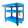 3-tier trolley with 1 drawer in blue color with black frame xanh